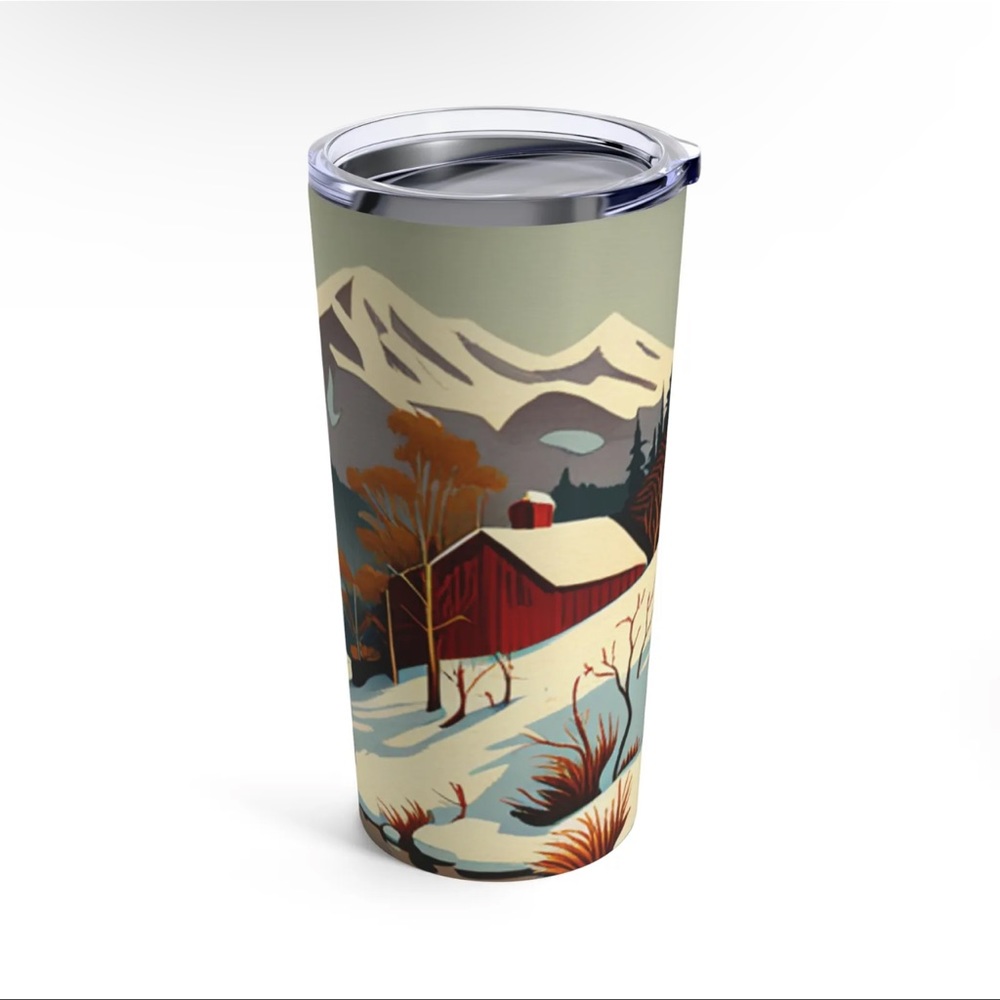 Winter vintage framed art tumbler